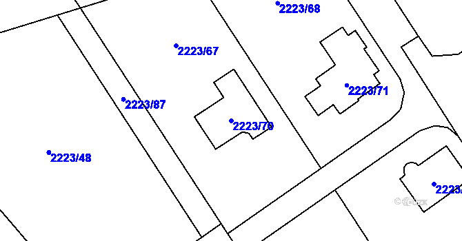 Parcela st. 2223/70 v KÚ Suchdol nad Odrou, Katastrální mapa