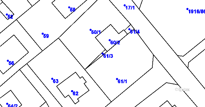 Parcela st. 61/3 v KÚ Suchdol nad Odrou, Katastrální mapa