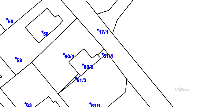 Parcela st. 61/4 v KÚ Suchdol nad Odrou, Katastrální mapa
