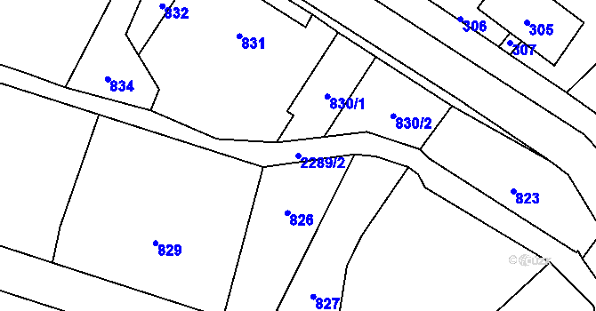 Parcela st. 2289/2 v KÚ Suchdol nad Odrou, Katastrální mapa