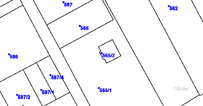 Parcela st. 565/2 v KÚ Suchdol nad Odrou, Katastrální mapa