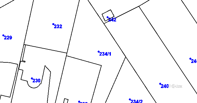 Parcela st. 234/1 v KÚ Suchdol nad Odrou, Katastrální mapa
