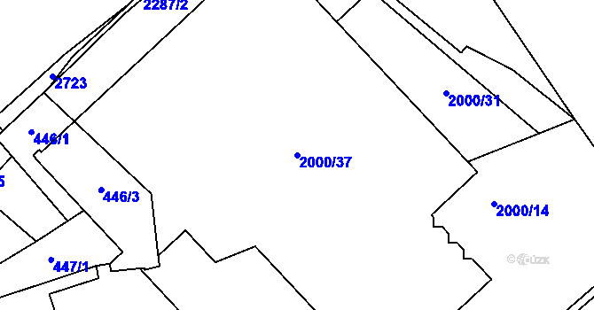 Parcela st. 2000/37 v KÚ Suchdol nad Odrou, Katastrální mapa