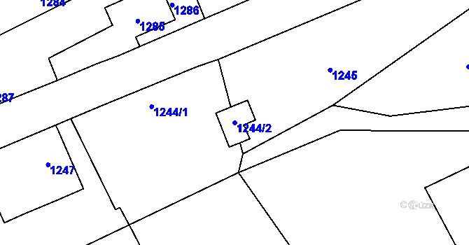 Parcela st. 1244/2 v KÚ Suchdol nad Odrou, Katastrální mapa