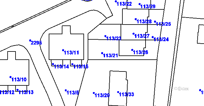 Parcela st. 113/21 v KÚ Suchdol nad Odrou, Katastrální mapa