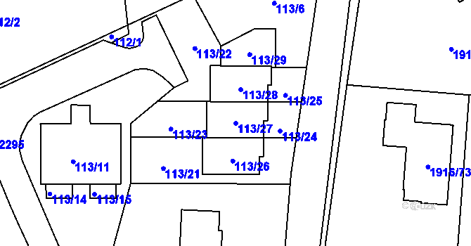 Parcela st. 113/27 v KÚ Suchdol nad Odrou, Katastrální mapa