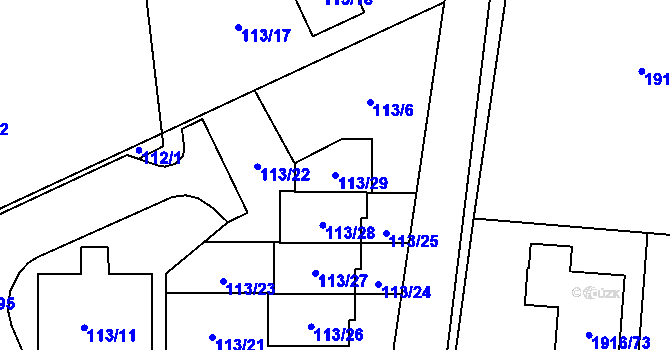 Parcela st. 113/29 v KÚ Suchdol nad Odrou, Katastrální mapa