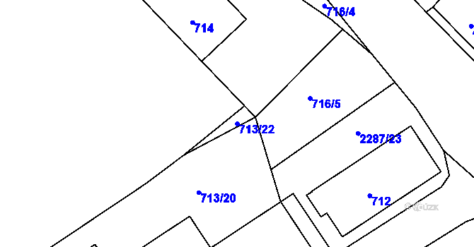 Parcela st. 713/22 v KÚ Suchdol nad Odrou, Katastrální mapa