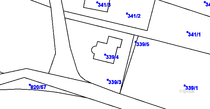 Parcela st. 339/4 v KÚ Suché Lazce, Katastrální mapa