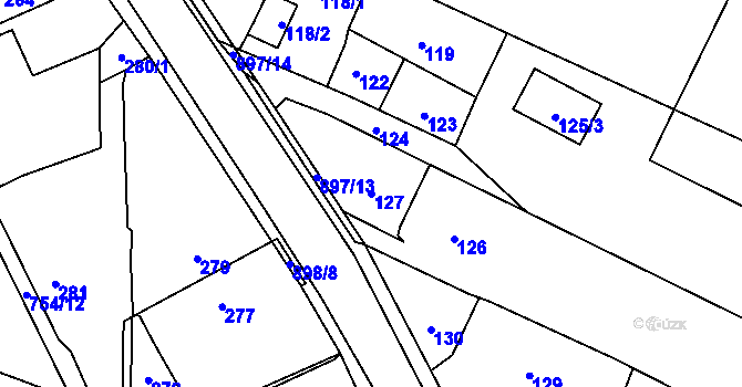 Parcela st. 127 v KÚ Suché Lazce, Katastrální mapa