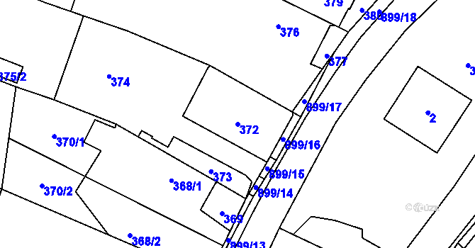 Parcela st. 372 v KÚ Suché Lazce, Katastrální mapa