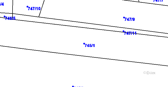 Parcela st. 745/1 v KÚ Suché Lazce, Katastrální mapa