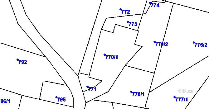 Parcela st. 770/1 v KÚ Suché Lazce, Katastrální mapa