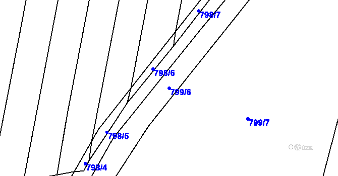 Parcela st. 799/6 v KÚ Suché Lazce, Katastrální mapa