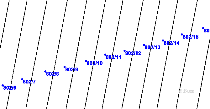 Parcela st. 802/11 v KÚ Suché Lazce, Katastrální mapa