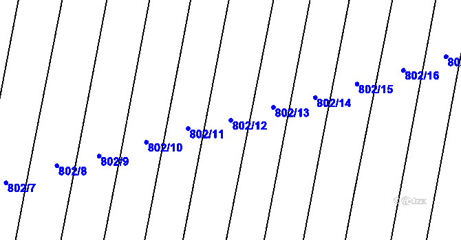 Parcela st. 802/12 v KÚ Suché Lazce, Katastrální mapa