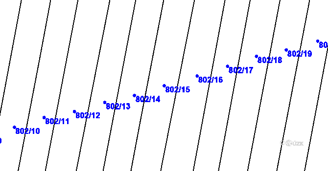 Parcela st. 802/15 v KÚ Suché Lazce, Katastrální mapa