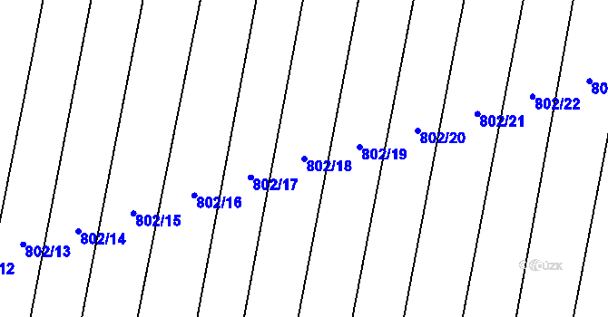 Parcela st. 802/18 v KÚ Suché Lazce, Katastrální mapa