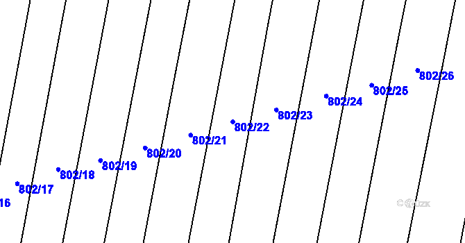 Parcela st. 802/22 v KÚ Suché Lazce, Katastrální mapa