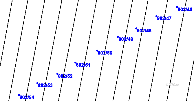 Parcela st. 802/50 v KÚ Suché Lazce, Katastrální mapa