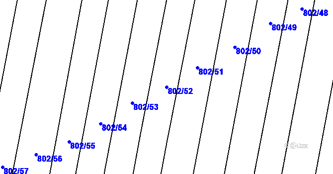 Parcela st. 802/52 v KÚ Suché Lazce, Katastrální mapa