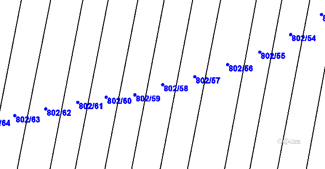 Parcela st. 802/58 v KÚ Suché Lazce, Katastrální mapa
