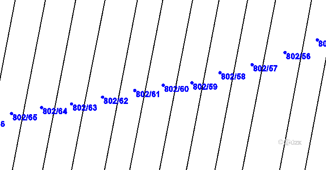 Parcela st. 802/60 v KÚ Suché Lazce, Katastrální mapa