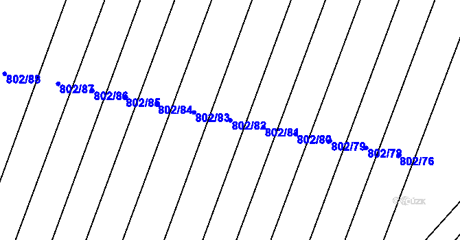 Parcela st. 802/82 v KÚ Suché Lazce, Katastrální mapa