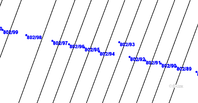 Parcela st. 802/94 v KÚ Suché Lazce, Katastrální mapa