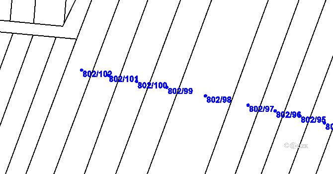 Parcela st. 802/99 v KÚ Suché Lazce, Katastrální mapa
