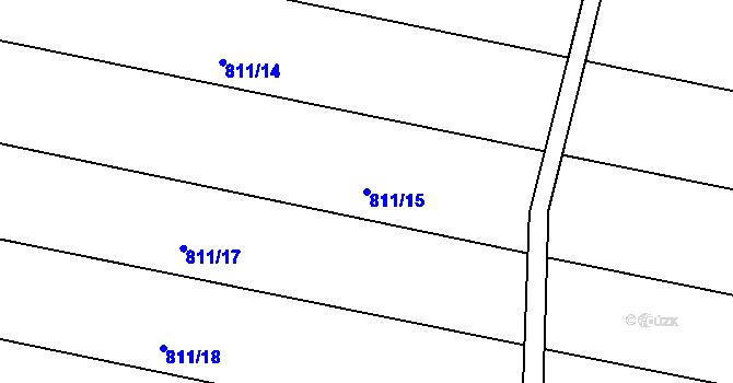 Parcela st. 811/15 v KÚ Suché Lazce, Katastrální mapa
