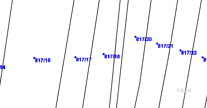 Parcela st. 817/18 v KÚ Suché Lazce, Katastrální mapa