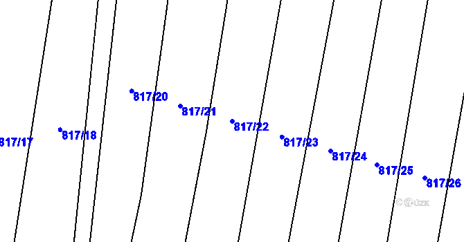 Parcela st. 817/22 v KÚ Suché Lazce, Katastrální mapa