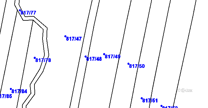 Parcela st. 817/49 v KÚ Suché Lazce, Katastrální mapa