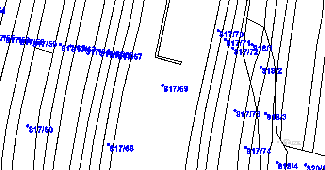 Parcela st. 817/69 v KÚ Suché Lazce, Katastrální mapa