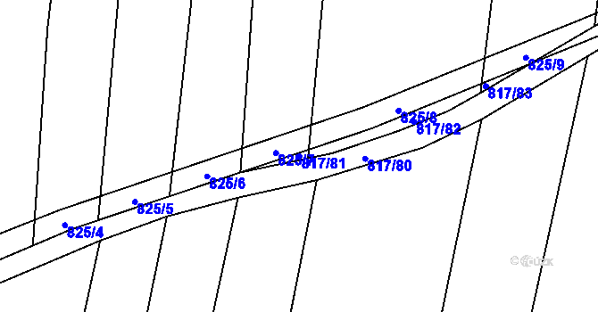 Parcela st. 817/81 v KÚ Suché Lazce, Katastrální mapa
