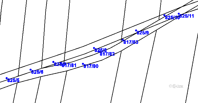 Parcela st. 817/82 v KÚ Suché Lazce, Katastrální mapa