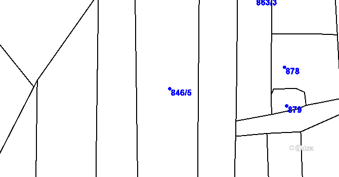 Parcela st. 846/5 v KÚ Suché Lazce, Katastrální mapa