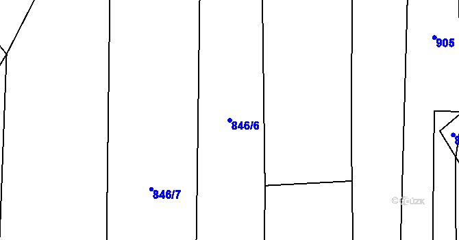 Parcela st. 846/6 v KÚ Suché Lazce, Katastrální mapa