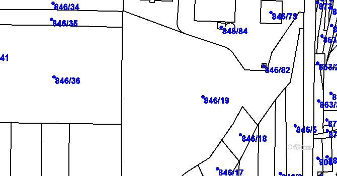 Parcela st. 846/28 v KÚ Suché Lazce, Katastrální mapa