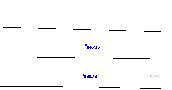 Parcela st. 846/33 v KÚ Suché Lazce, Katastrální mapa