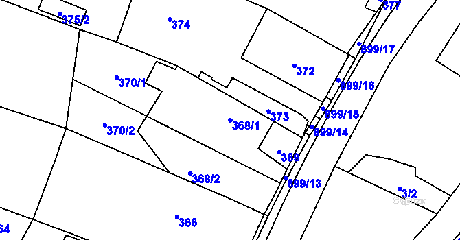 Parcela st. 368/1 v KÚ Suché Lazce, Katastrální mapa