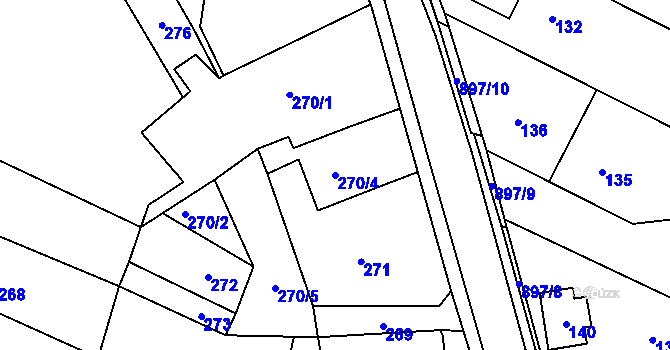 Parcela st. 270/4 v KÚ Suché Lazce, Katastrální mapa