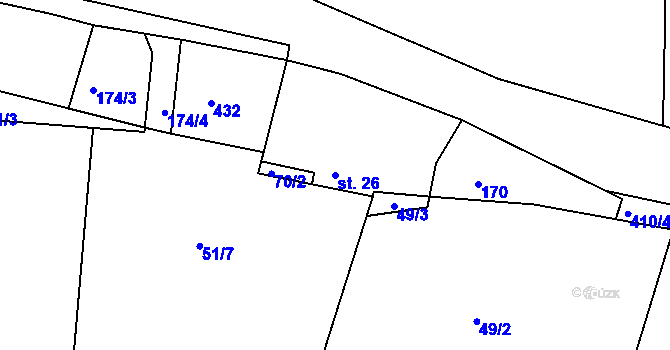 Parcela st. 26 v KÚ Liha, Katastrální mapa