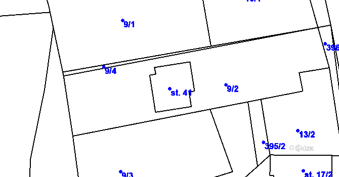 Parcela st. 41 v KÚ Liha, Katastrální mapa