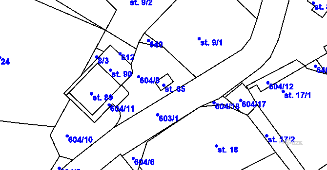 Parcela st. 65 v KÚ Suchodol, Katastrální mapa