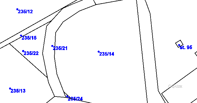 Parcela st. 235/14 v KÚ Suchodol, Katastrální mapa