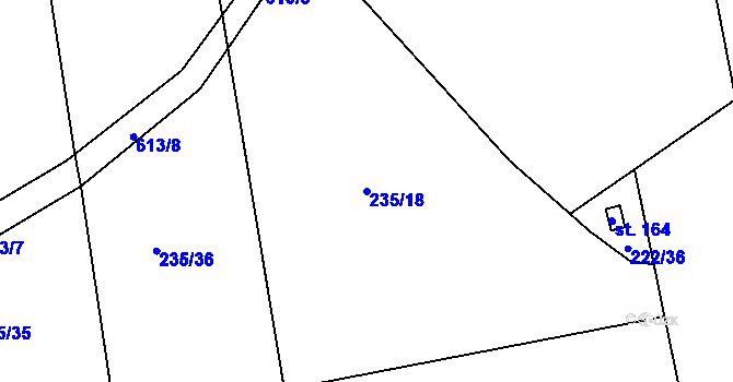 Parcela st. 235/18 v KÚ Suchodol, Katastrální mapa