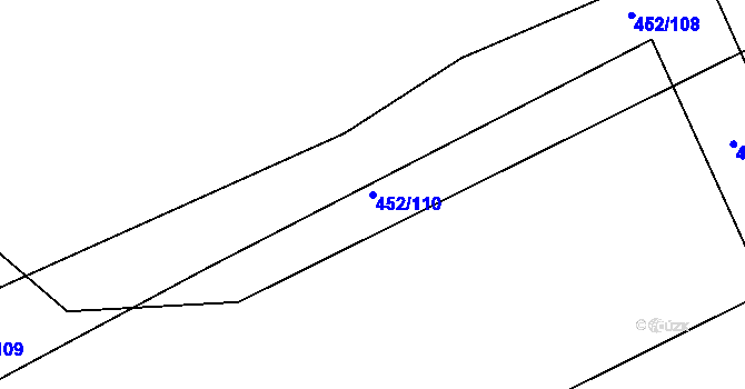Parcela st. 452/110 v KÚ Suchodol, Katastrální mapa