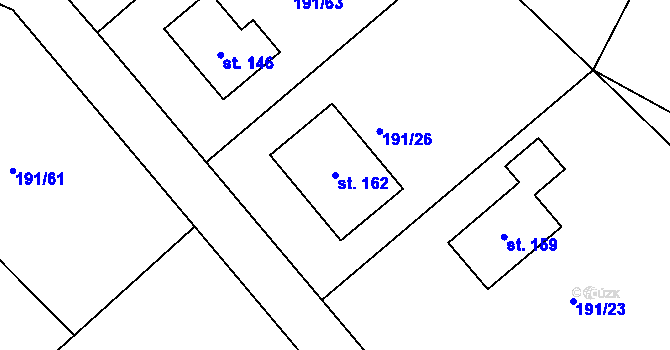 Parcela st. 162 v KÚ Suchodol, Katastrální mapa
